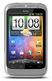 large picture of the Htc wildfire s cell phone.