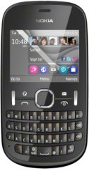 A picture of the Nokia Asha 201.